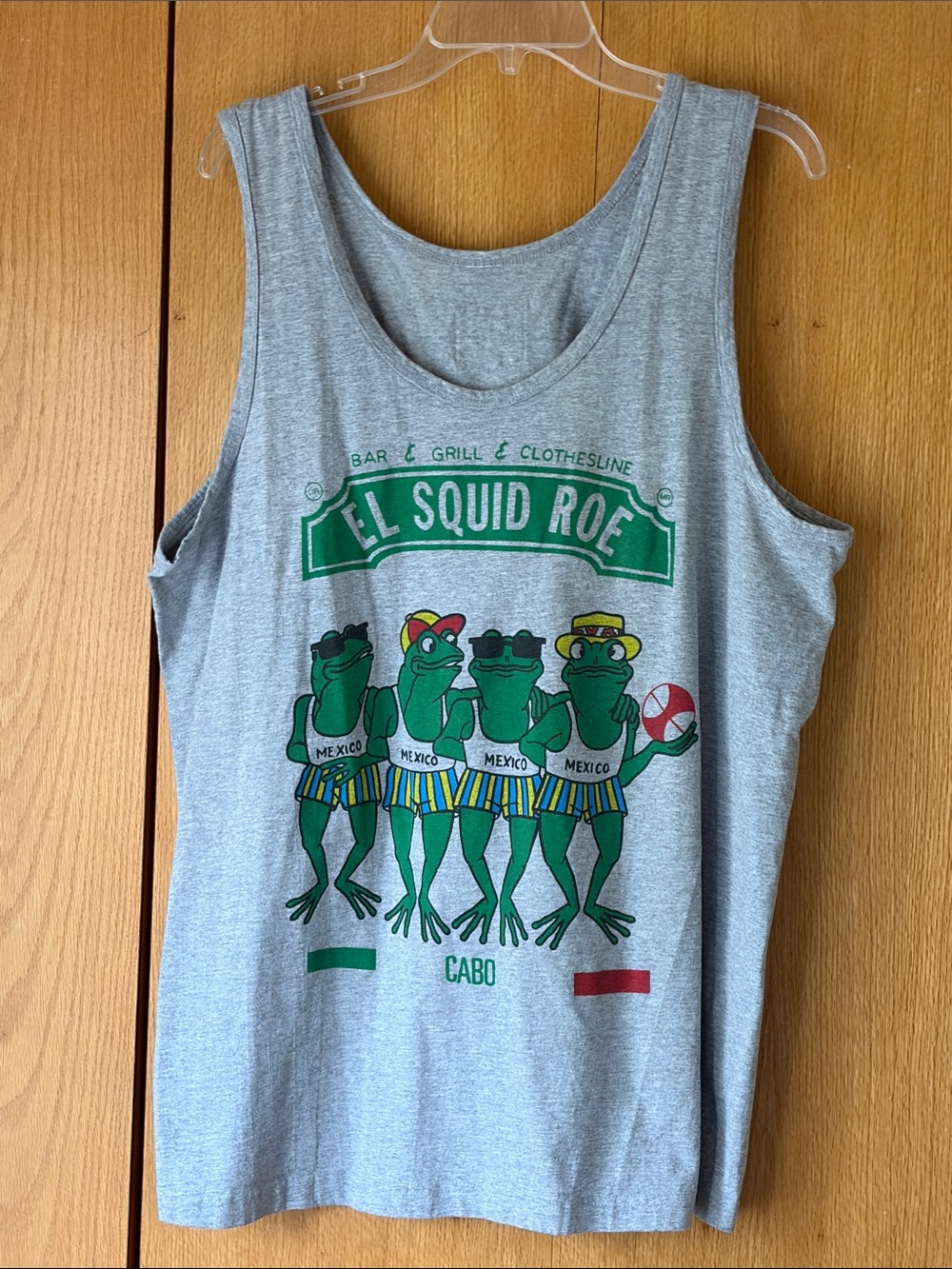 Vintage 90s Carlos N Charlie’s XL Senor Frogs Cabo Mexico Tank Top gray cotton
